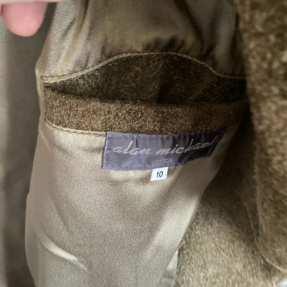 Women's Suede Open-Front Brown Leather Jacket - Picture 4 of 12